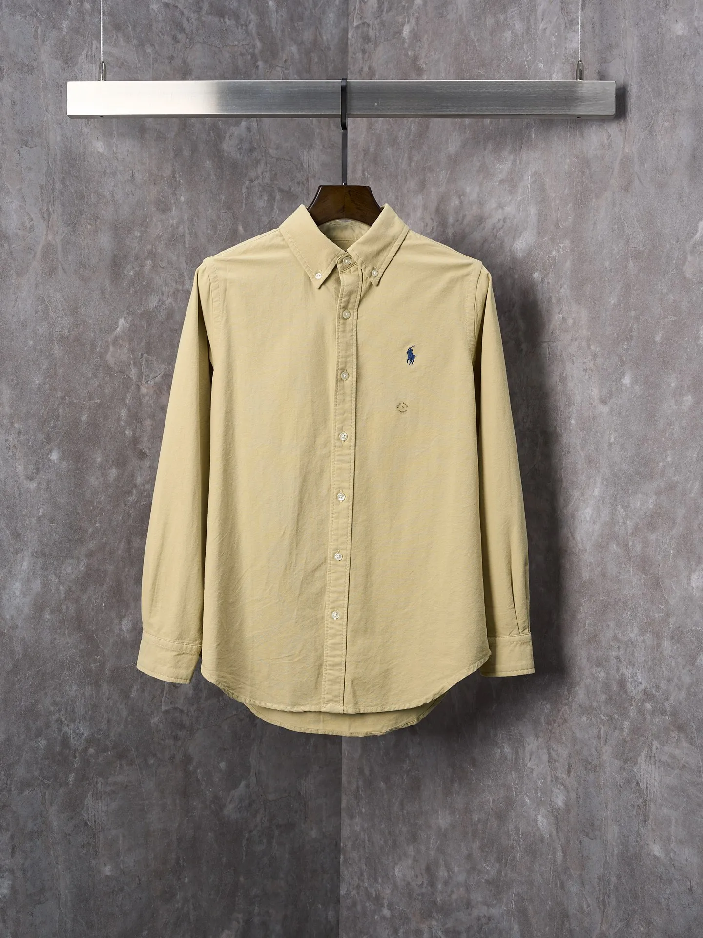 P340 Actual hanging auction】Ralph Lauren/Ralph Lauren couples must-have solid color pony embroidered cotton long-sleeved shirt [Ready stock] XS S M L XL